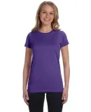 3616 LA T Juniors' Fine Jersey Longer Length T-Shi in Purple