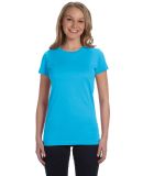 3616 LA T Juniors' Fine Jersey Longer Length T-Shi in Aqua