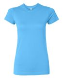 3616 LA T Juniors' Fine Jersey Longer Length T-Shi in Aqua