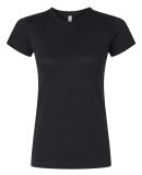 3616 LA T Juniors' Fine Jersey Longer Length T-Shi in Black