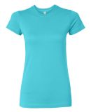 3616 LA T Juniors' Fine Jersey Longer Length T-Shi in Caribbean
