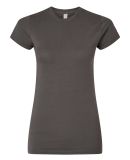 3616 LA T Juniors' Fine Jersey Longer Length T-Shi in Charcoal