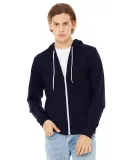 BELLA+CANVAS 3739 Unisex Poly-Cotton Fleece Zip Ho in Navy