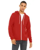 BELLA+CANVAS 3739 Unisex Poly-Cotton Fleece Zip Ho in Red