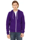 BELLA+CANVAS 3739 Unisex Poly-Cotton Fleece Zip Ho in Team purple