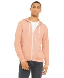 BELLA+CANVAS 3739 Unisex Poly-Cotton Fleece Zip Ho in Peach