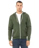 BELLA+CANVAS 3739 Unisex Poly-Cotton Fleece Zip Ho in Military green