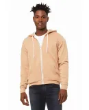 BELLA+CANVAS 3739 Unisex Poly-Cotton Fleece Zip Ho in Hthr sand dune