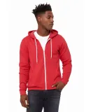 BELLA+CANVAS 3739 Unisex Poly-Cotton Fleece Zip Ho in Heather red