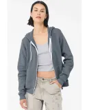 BELLA+CANVAS 3739 Unisex Poly-Cotton Fleece Zip Ho in Steel blue