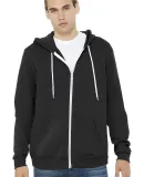 BELLA+CANVAS 3739 Unisex Poly-Cotton Fleece Zip Ho in Dtg black