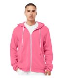BELLA+CANVAS 3739 Unisex Poly-Cotton Fleece Zip Ho in Heather charity pink