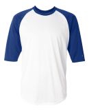 4133 Badger Adult Performance 3/4 Sleeve Raglan-Sl in White/ royal