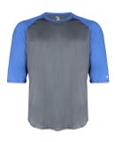 4133 Badger Adult Performance 3/4 Sleeve Raglan-Sl in Graphite/ royal