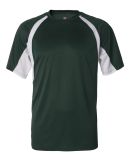 4144 Badger Adult B-Core Short-Sleeve Two-Tone Hoo in Forest/ white