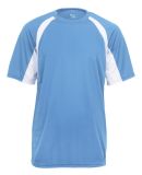 4144 Badger Adult B-Core Short-Sleeve Two-Tone Hoo in Columbia blue/ white