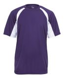 4144 Badger Adult B-Core Short-Sleeve Two-Tone Hoo in Purple/ white