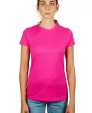 0213 Tultex Juniors Tee with a Tear-Away Tag in Fuchsia