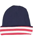 4451 Rabbit Skins Infant Cap Navy/ Red-White Stripe