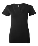 BELLA 6035 Womens Deep V Neck T Shirts in Black