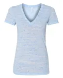 BELLA 6035 Womens Deep V Neck T Shirts in Blue marble