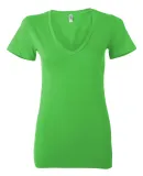 BELLA 6035 Womens Deep V Neck T Shirts in Neon green