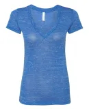 BELLA 6035 Womens Deep V Neck T Shirts in True royal mrble