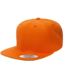 Yupoong 6089M Wool Blend Snapback GREEN Under Bill in Orange