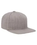 Yupoong 6089M Wool Blend Snapback GREEN Under Bill in Heather grey