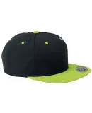 Yupoong 6089M Wool Blend Snapback GREEN Under Bill in Black/ neon green