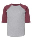 6130 LA T Youth Vintage Baseball T-Shirt in Vintage hthr/vintage burgundy