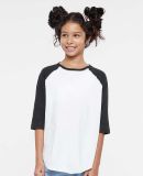 6130 LA T Youth Vintage Baseball T-Shirt in White/black