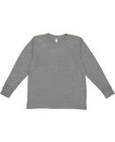 6201 LA T Youth Fine Jersey Long Sleeve T-Shirt in Granite heather