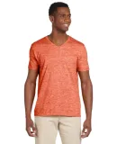 64V00 Gildan Adult Softstyle V-Neck T-Shirt in Heather orange