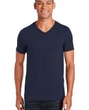 64V00 Gildan Adult Softstyle V Neck T Shirts in Navy