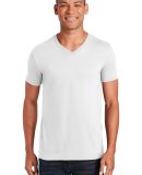 64V00 Gildan Adult Softstyle V Neck T Shirts in White