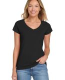 64V00L Gildan Junior Fit Softstyle V Neck T Shirts in Black