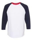 6930 LA T Adult Vintage Baseball T-Shirt in White/navy/red