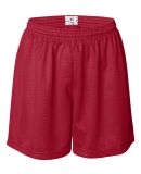 7216 Badger Ladies' Mesh/Tricot 5-Inch Shorts in Red