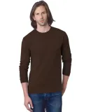8100 Bayside Adult Long-Sleeve Cotton Tee with Poc Chocolate