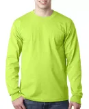 8100 Bayside Adult Long-Sleeve Cotton Tee with Poc Lime Green