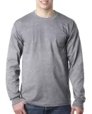 8100 Bayside Adult Long-Sleeve Cotton Tee with Poc Dark Ash