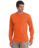 8100 Bayside Adult Long-Sleeve Cotton Tee with Poc Orange
