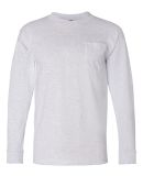 8100 Bayside Adult Long-Sleeve Cotton Tee with Poc in Ash