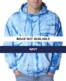 8777 tie dye Adult Tie-Dyed Spider Hoodie NAVY