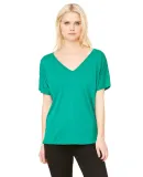 BELLA 8815 Womens Flowy V-Neck T-shirt in Kelly