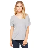 BELLA 8815 Womens Flowy V-Neck T-shirt in Athletic heather