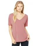 BELLA 8815 Womens Flowy V-Neck T-shirt in Mauve