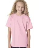 B4100 Bayside Youth Short-Sleeve Cotton Tee in Pink