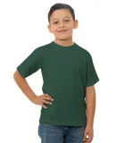 B4100 Bayside Youth Short-Sleeve Cotton Tee in Forest green